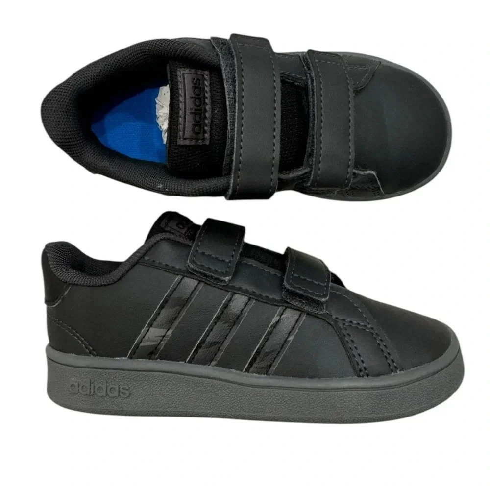 NWOT Adidas Boy’s Grand Court Black and Camouflage Carbon Sneaker Tennis Shoe